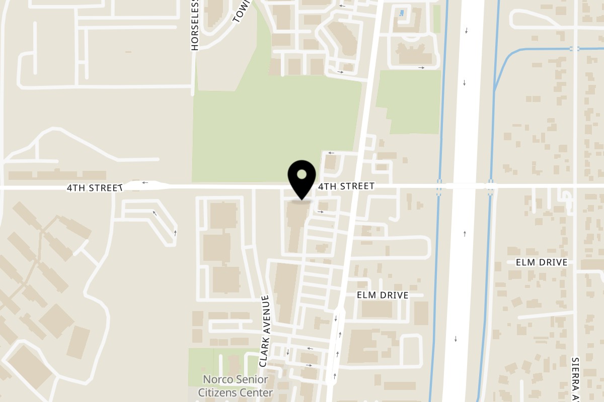 Map showing the location of Wicked Pizza Pies on 1762 Fourth St in Norco